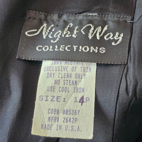 VTG Women's Plus Sz 14 Midi Formal Dress Beaded Slit Wimsigoth Elegance Holiday - Picture 14 of 16